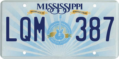MS license plate LQM387