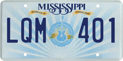 MS license plate LQM401