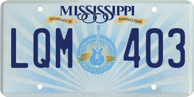 MS license plate LQM403