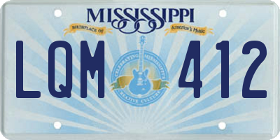 MS license plate LQM412