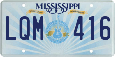 MS license plate LQM416