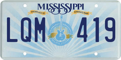 MS license plate LQM419