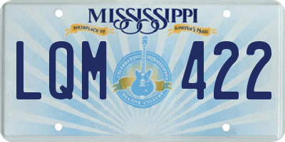 MS license plate LQM422