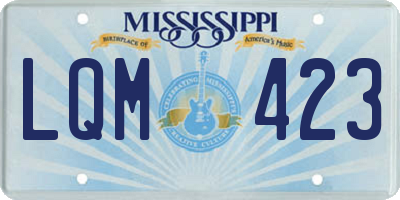 MS license plate LQM423