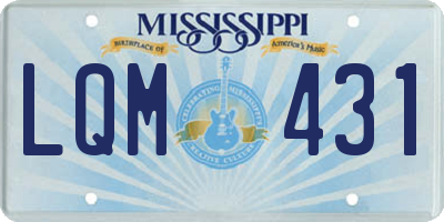 MS license plate LQM431