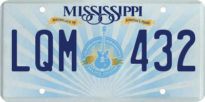 MS license plate LQM432