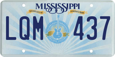 MS license plate LQM437
