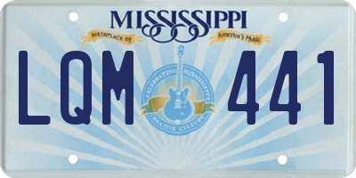 MS license plate LQM441