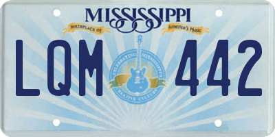 MS license plate LQM442