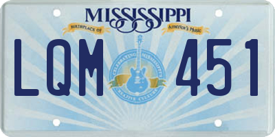 MS license plate LQM451