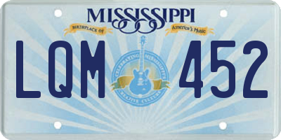 MS license plate LQM452