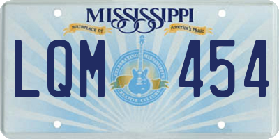 MS license plate LQM454