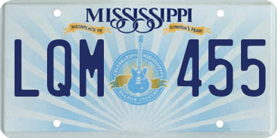 MS license plate LQM455