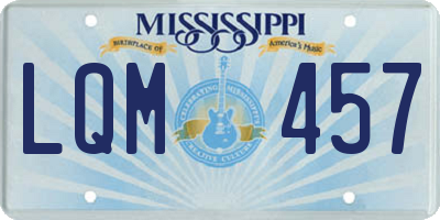 MS license plate LQM457