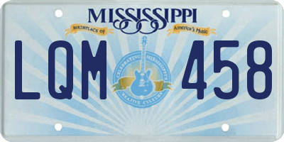 MS license plate LQM458