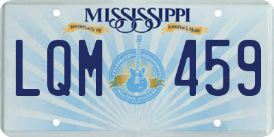 MS license plate LQM459