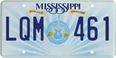 MS license plate LQM461