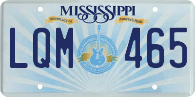 MS license plate LQM465
