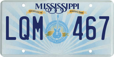 MS license plate LQM467