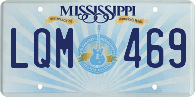 MS license plate LQM469