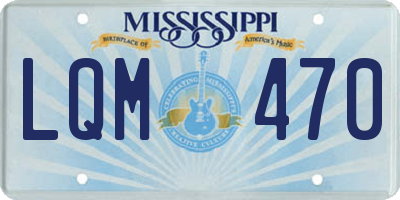MS license plate LQM470