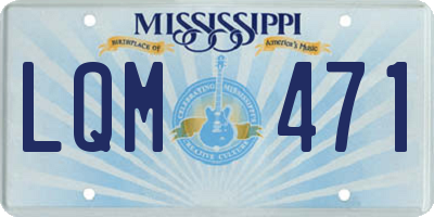 MS license plate LQM471