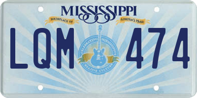 MS license plate LQM474