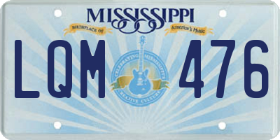MS license plate LQM476