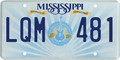 MS license plate LQM481