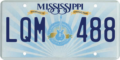 MS license plate LQM488
