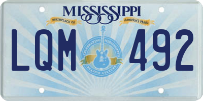 MS license plate LQM492