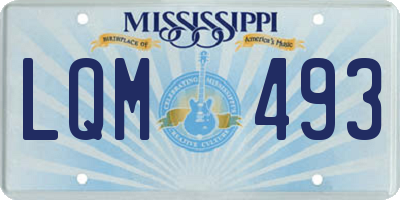 MS license plate LQM493