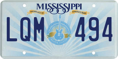 MS license plate LQM494