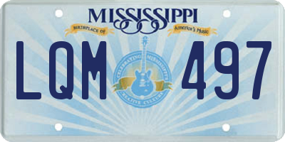 MS license plate LQM497