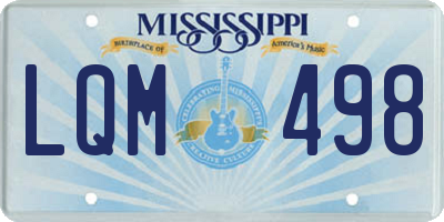MS license plate LQM498