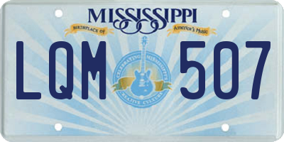 MS license plate LQM507
