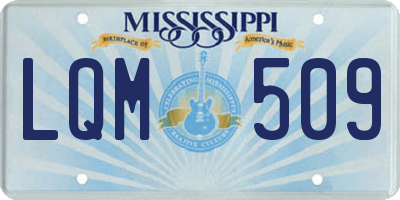 MS license plate LQM509