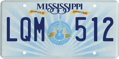 MS license plate LQM512