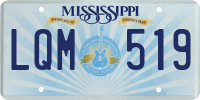 MS license plate LQM519