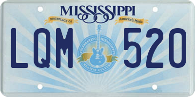 MS license plate LQM520