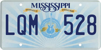 MS license plate LQM528