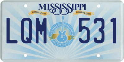 MS license plate LQM531