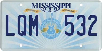 MS license plate LQM532