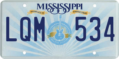 MS license plate LQM534
