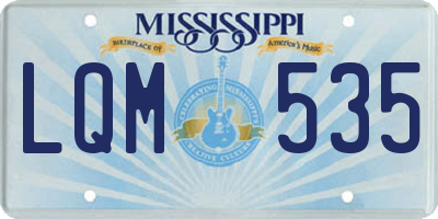 MS license plate LQM535