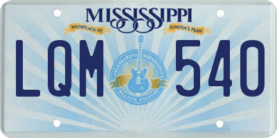 MS license plate LQM540