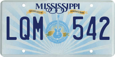 MS license plate LQM542