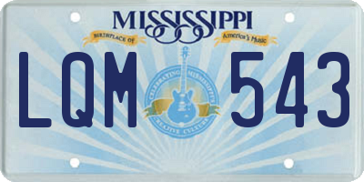 MS license plate LQM543