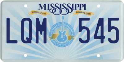 MS license plate LQM545