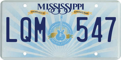 MS license plate LQM547